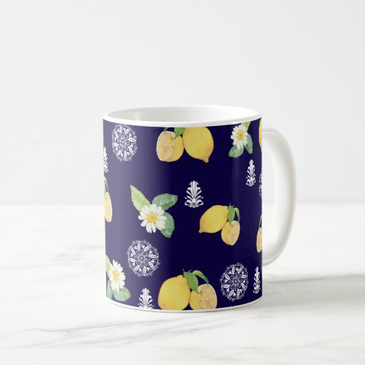 Sommerzeit Zitronen Kaffeetasse (VorderseiteRechts)