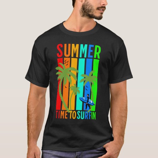 Sommerzeit zum Surfen T-Shirt (Vorderseite)