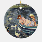 Sommerzeit zwei | Mary Cassatt Keramik Ornament (Hinten)