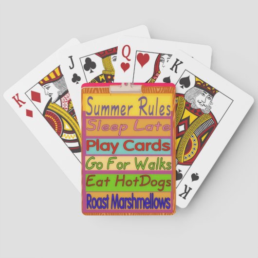 Sommerzeitregeln Spielkarten (Rückseite)