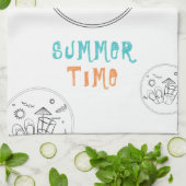 Sommerzeitvibes von Sonne & Urlaub, Skizze Kunst Geschirrtuch (Gefaltet)