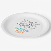 Sommerzeitvibes von Sonne & Urlaub, Skizze Kunst Pappteller (Schrägansicht)