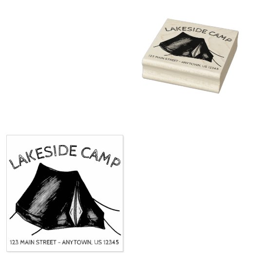Sommerzelt-Campingplatz im Freien Adresse Gummistempel (Stempel)