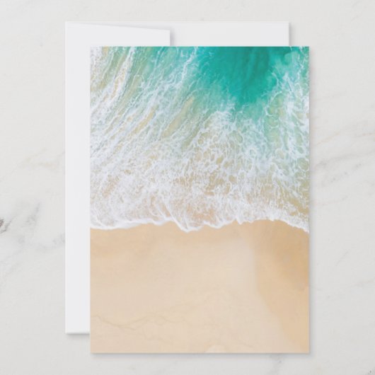 Sommerziel am Aquamarinen Sandstrand Einladung (Rückseite)