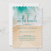 Sommerziel am Aquamarinen Sandstrand Einladung (Vorderseite)