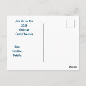 Sommerziel Einladung zum Familienurlaub Postkarte (Rückseite)