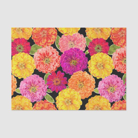SommerZinnias mit Blumen Seidenpapier (Vorderseite)