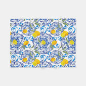 Sommerzitrus, boho, bohemiisch, floralmediterran  fleecedecke (Vorderseite (Horizontal))