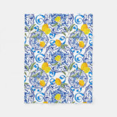 Sommerzitrus, boho, bohemiisch, floralmediterran  fleecedecke (Vorderseite)