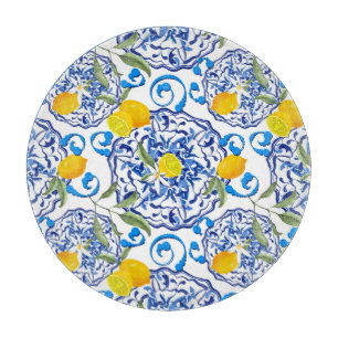 Sommerzitrus, boho, bohemiisch, floralmediterran  schneidebrett