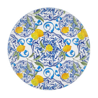 Sommerzitrus, boho, bohemiisch, floralmediterran schneidebrett