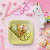 Sommerzitrus Bubbling Freude Pappteller (Party)