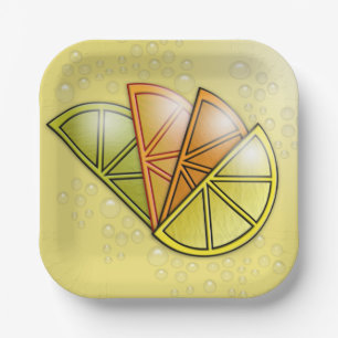 Sommerzitrus Bubbling Freude Pappteller