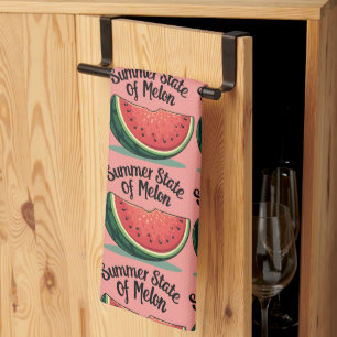 Sommerzustand Melone Retro-Fruchtkunst Geschirrtuch