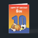 Son 10. Geburtstag Sportbälle Karte<br><div class="desc">Für einen Geburtstag,  der bald Ereignis sein wird,  wäre es ratsam,  diese Karte schon heute zu erhalten,  damit Sie bereit und in der Lage sind,  dies Ihrem Liebsten zu geben,  sobald der Tag seiner 10. Geburtstagsfeier eintrifft.</div>