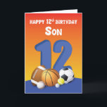 Son 12. Geburtstag Sportbälle Karte<br><div class="desc">Für einen besonderen Typ ist diese besondere Karte,  die lustige Geburtstagsgrüße sendet. Lassen Sie diese Karte Ihrem besonderen Sohn geben,  wenn er seinen 12. Geburtstag feiert.</div>