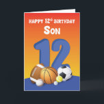 Son 12. Geburtstag Sportbälle Karte<br><div class="desc">Für einen besonderen Typ ist diese besondere Karte,  die lustige Geburtstagsgrüße sendet. Lassen Sie diese Karte Ihrem besonderen Sohn geben,  wenn er seinen 12. Geburtstag feiert.</div>