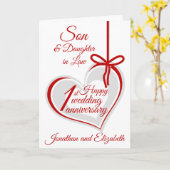 Son 1. Hochzeitstag Karte (Gelbe Blume)