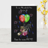 SON 21. BIRTHDAY CARD KARTE (Gelbe Blume)