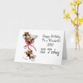 SON 21. BIRTHDAY CARD KARTE (Gelbe Blume)