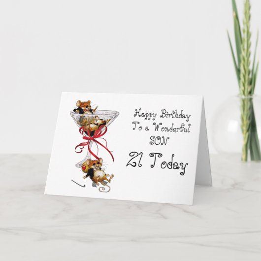 SON 21. BIRTHDAY CARD KARTE (Vorderseite)