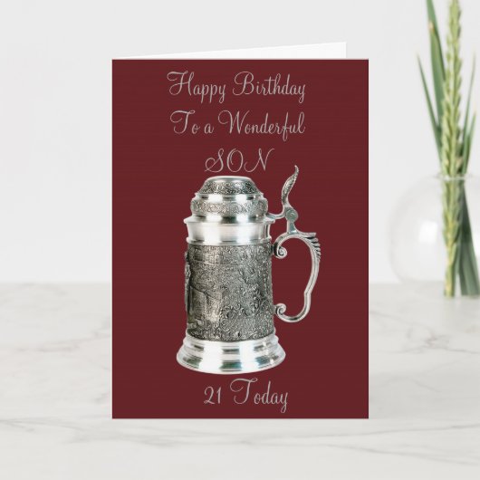 SON 21. BIRTHDAY CARD KARTE (Vorderseite)
