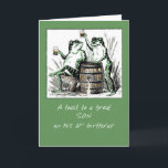 Son 21. Geburtstag Frogs Toasting mit Bier Karte<br><div class="desc">Bis 21 Jahre! Die Toads können sich gut amüsieren,  wenn sie den Geburtstag Ihres Sohnes feiern. Vintage Bild mit freundlicher Genehmigung von Clipart.</div>