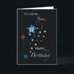 Son 22. Geburtstag Star Inspirational Blau & Schwa Karte<br><div class="desc">Wenn Ihr Sohn bald zweiundzwanzig wird,  dann müsst ihr diese Karte schon heute vorlesen,  damit ihr ihm diese geben könnt,  sobald sein Tag der Feier endlich ankommt. Jetzt ein Exemplar holen!</div>