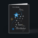 Son 29. Geburtstag Star Inspirational Blau & Schwa Karte<br><div class="desc">Wenn Sie planen,  Ihren Sohn mit einem besonderen Geburtstagsgruß zu überraschen,  wenn er seinen 29. Geburtstag feiert,  dann können Sie diese Karte dazu benutzen. Dieser teilt und inspiriere die Botschaft für den Prominenten.</div>