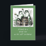 Son 40. Geburtstag Frogs Toasting mit Bier Karte<br><div class="desc">Dein Sohn wird diese lustige Karte sicherlich mögen. Mit diesen Fröschen,  die mit Bier toasten,  lächelt er ihm ins Gesicht und ist bereit,  seinen 40. Geburtstag zu feiern.</div>