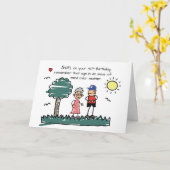 Son 40. Geburtstag Humorvolle Strichmännchen Karte (Gelbe Blume)