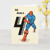 Son 4. Geburtstag Superhero Karte (Gelbe Blume)