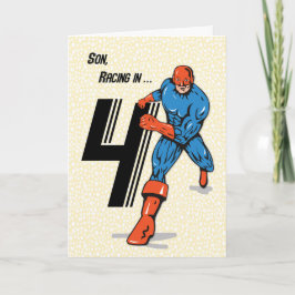 Son 4. Geburtstag Superhero Karte