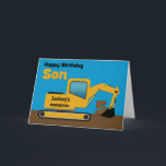 Son 5. Geburtstag Gelber Bagger Name hinzufügen Karte<br><div class="desc">Eine lustige 5. Geburtstagskarte für einen Sohn, der Baumaschinen und Erdbeweger Liebe hat. Auf der Vorderseite befindet sich ein gelber Bagger mit einem Bereich auf dem Taxi, wo Sie den Namen der Baufirma in den Namen Ihres Sohnes ändern können. Die Nummer 5 wird im Eimer des Diggers zusammengefasst.Wenn Sie die...</div>