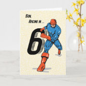 Son 6. Geburtstag Superhero Karte (Gelbe Blume)