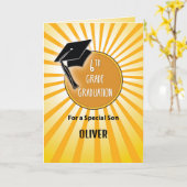 Son 6th Grade Abschluss Hat auf Sun Karte (Gelbe Blume)