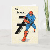 Son 7th Birthday Superhero Karte (Vorderseite)
