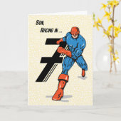 Son 7th Birthday Superhero Karte (Gelbe Blume)