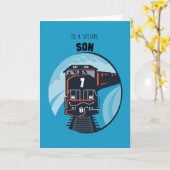 Son 7th Birthday Train, Little Boy, Blue Karte (Gelbe Blume)