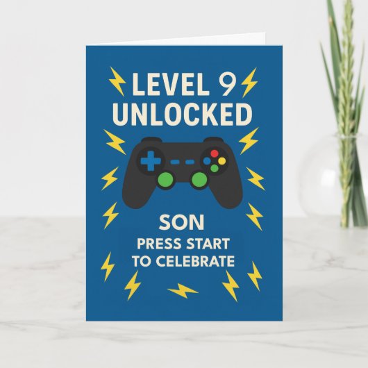 Son 9. Geburtstag Game Controller Age entsperrt Karte (Vorderseite)