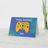 Son 9 Year Old Birthday Gamer Controller Karte (Vorderseite)
