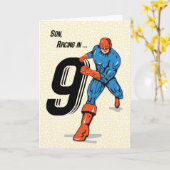 Son 9th Birthday Superhero Karte (Gelbe Blume)