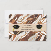 Son Abschluss Celebration in Braunbraune Marmor Einladung (Vorderseite)