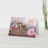 Son and Girlfriend Cute Funny Happy Valentines Karte (Vorderseite)