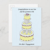 Son and Groove to Be Verlobung Glückwünsche Ankündigungspostkarte (Vorne/Hinten)