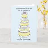 Son and Groove to Be Verlobung Glückwünsche Karte (Gelbe Blume)