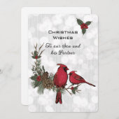 Son and Partner Red Kardinal Weihnachten (Vorne/Hinten)