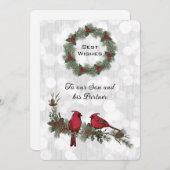 Son and Partner Red Kardinal Weihnachten (Vorne/Hinten)