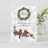 Son and Partner Red Kardinal Weihnachten (Stehend Vorderseite)