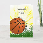 Son Basketball Geburtstagkarte Karte<br><div class="desc">Geben Sie Ihrem Basketball liebenden Sohn eine Baseball- und Fledermauskarte mit einem explosiven Basketballthema! Ein Basketball und Fledermaus mit den Worten "Für einen wunderbaren Sohn".</div>